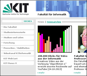 Screenshot of KIT Informatik Webpage